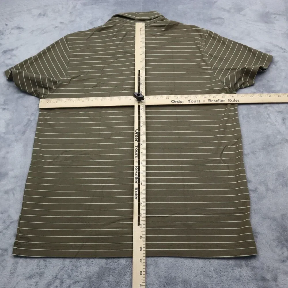 Banana Republic Shirt Mens M Brown Striped Polo Short Sleeve Casual
